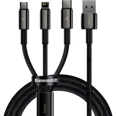 Baseus Kabelis 3in1 USB USB-C iPhone Lightning microUSB 3.5 A 1,5 m melns