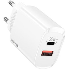 USAMS Ład. siec. 1xUSB-C+1xUSB T35 20W (only head) PD3.0 +QC3.0 Fast Charging biały|white CC121TC01 (US-CC121)