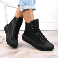 Big Star Lace-up insulated sneakers W INT1902B black