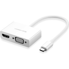 Ugreen USB-C — HDMI VGA video pārveidotāja adapteris balts