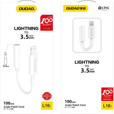 Dudao Audio adapteris iPhone austiņām no Lightning līdz 3,5 mm mini ligzdai, balts