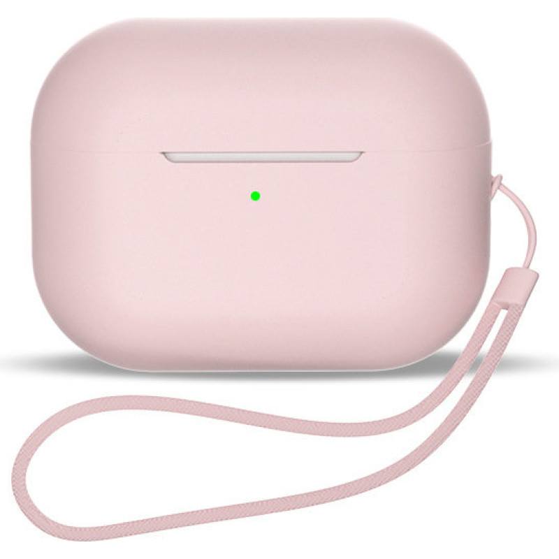 Hurtel Silikona maciņš AirPods 1/2 + rokas siksniņa rozā