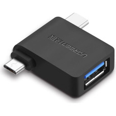 Ugreen 2in1 USB uz USB-C / mikro USB OTG adapteris - melns