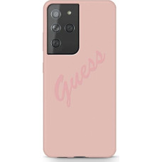 GUHCS21LLSVSPI Guess Silicone Vintage Cover for Samsung Galaxy S21 Ultra Pink