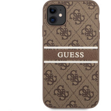 GUHCN614GDBR Guess PU 4G Printed maciņš telefonam Apple iPhone 11 Brūns