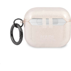 KLA3UCHGD Karl Lagerfeld TPU Glitter Choupette Head Case for Airpods 3 Gold