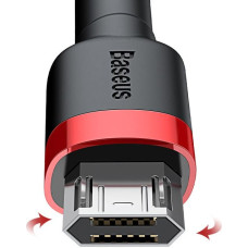 Baseus Cafule kabelis izturīgs neilona pīts vads USB | micro USB 2A 3M melns-sarkans (CAMKLF-H91)