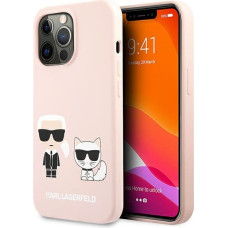 KLHCP13LSSKCI Karl Lagerfeld and Choupette Liquid Silicone Case for iPhone 13 Pro Pink