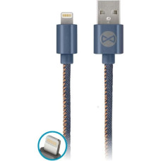 Forever Jeans cable USB - Lightning 1,0 m 2A blue