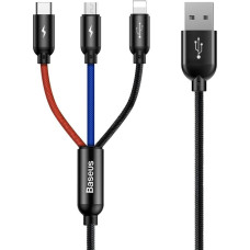Baseus Rapid USB Cable 3in1 Type C | Lightning | Micro 3A 1,2M - Black
