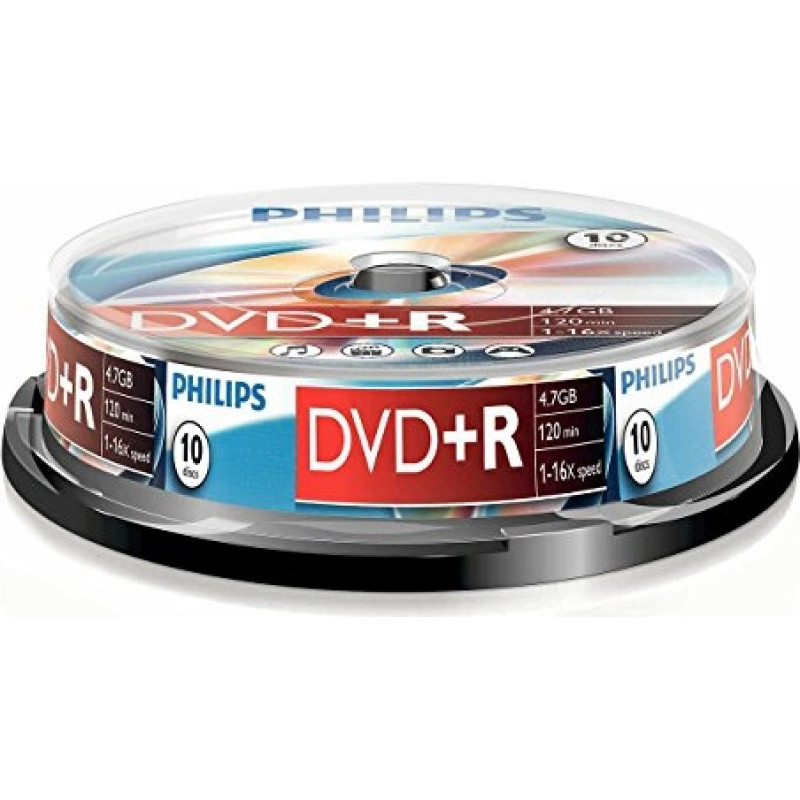 PHILIPS DVD+R 4.7GB CAKE BOX 10