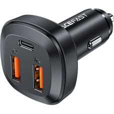 Acefast car charger 66W 2x USB | USB Type C, PPS, Power Delivery, Quick Charge 4.0, AFC, FCP, SCP black (B9)