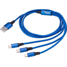 Akyga cable USB AK-USB-27 USB A (m) | micro USB B (m) | USB type C (m) | Lightning (m) 1.2m