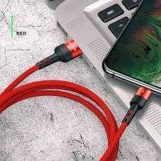 USAMS Kabel pleciony U26 lightning 1m 1szt. for set 2A Fast Charging czerwony|red SJ311IP02 (US-SJ311)