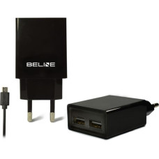 Beline Ład. siec. Beline 2xUSB + microUSB 2A czarna|black