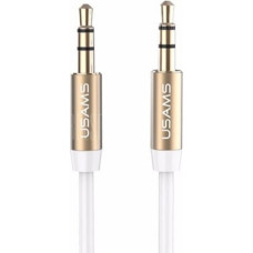 USAMS Adapter audio jack 3,5m - 3,5m 1m biały|white YP102 (YP-01)