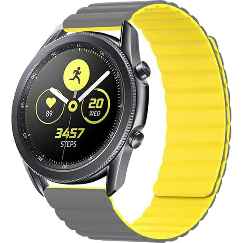 Beline pasek Watch 22mm Magnetic szaro-żółty gray|yellow