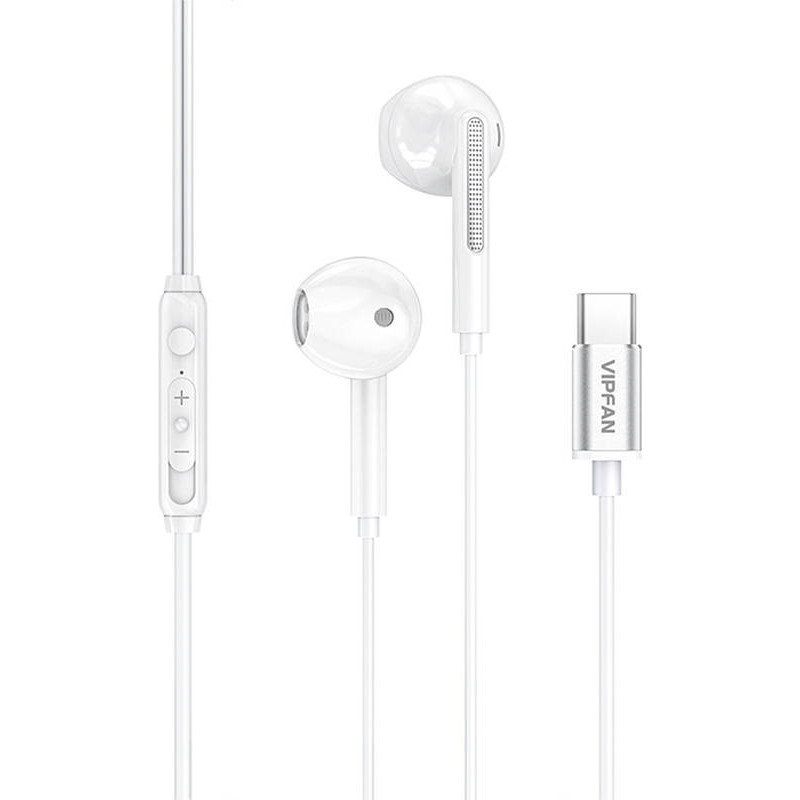 Wired in-ear headphones Vipfan M11, Type C (White)