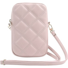 Guess PU Quilted 4G Metal Logo Wallet Phone Bag Zipper Pink