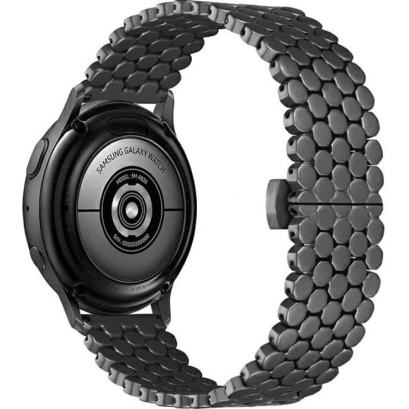 Beline pasek Watch 22mm Metal Honeycomb czarny |black box