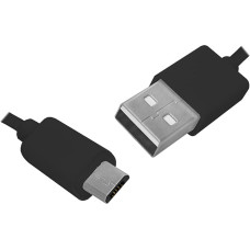 LTC PS USB -microUSB kabelis, 1 m, melns.