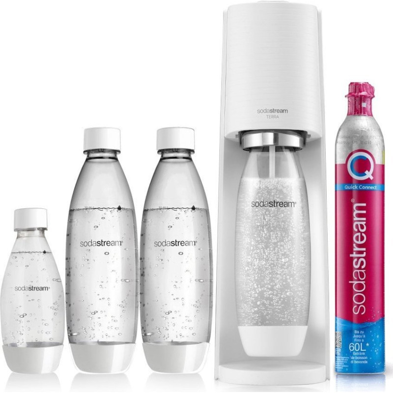 Sodastream Soda Maker Terra Megapack QC white incl 3 bottles (2270213)