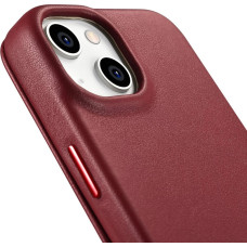 iCarer CE Premium Leather Folio Case iPhone 14 Plus Magnetic Flip Leather Folio Case MagSafe Red (WMI14220715-RD)