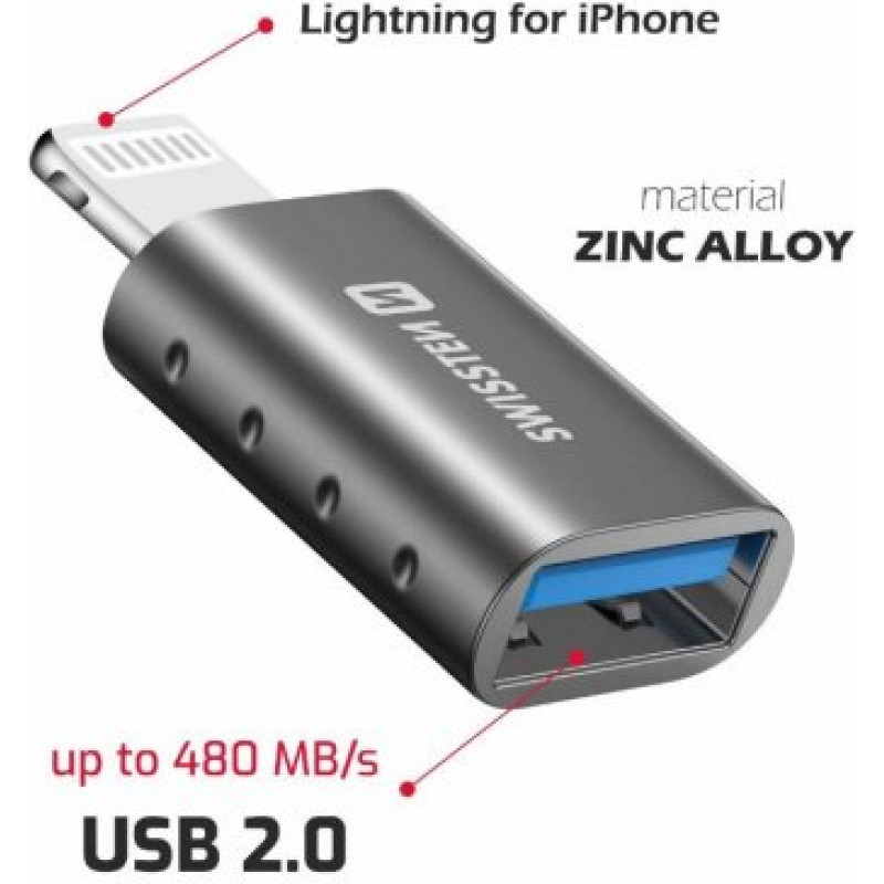 Swissten OTG Adapteris Lightning uz USB Savienojums