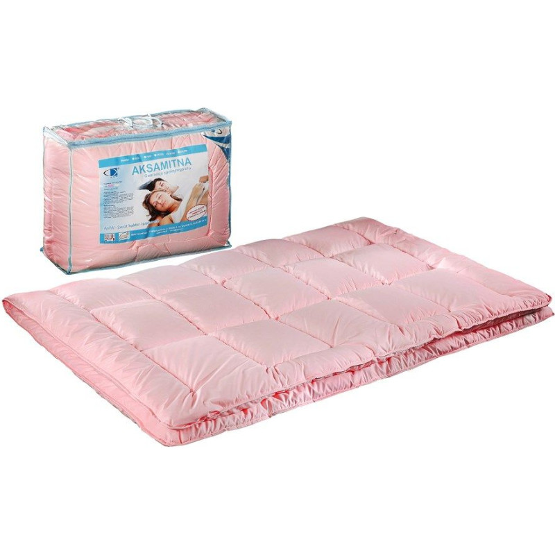 Antialerģiska sega 160x200 Samta rozā 1.4kg 100% mikrošķiedra