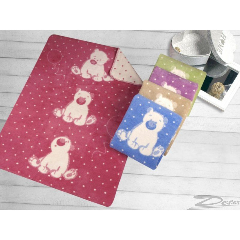 Sweet Bear sega 75x100 fuksijas kokvilnas akrils