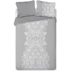 Satīna gultas veļa 220x200 Elegant 004 Glamour pelēki balti austrumu ornamenti abpusēji