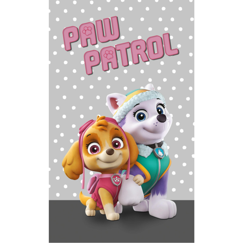 Bērnudārza dvielis 30x50 Paw Patrol Paw Skye Everest pelēki punktiņi 1231 kokvilna bērniem