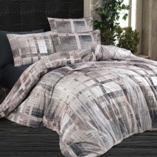 Kokvilnas gultas veļa 200x220 Alvaro bēša brūna ģeometrija Cottonlove Exclusive 5