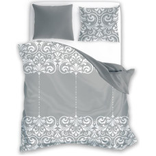 Kokvilnas gultasveļa 180x200 Glamour 020 pelēki ornamenti