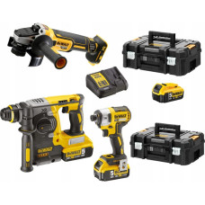 Dewalt-Maszyny Combo Set DCG405 + DCH273 + DCF887 DeWalt [DCK305P3T-QW] 18V Li-Ion XR, 3x5.0Ah, 2 TSTAK futrāļi