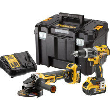 Dewalt-Maszyny akumulators Combo komplekts DCD796 + DCG405 18V Li-Ion XR 2x5.0Ah, TSTAK VI korpuss, DeWalt [DCK2080P2T-QW]