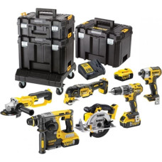 Dewalt-Maszyny Kombinētais komplekts ar 6 akumulatoru instrumentiem 18V Li-Ion 3x5.0Ah, 3 TSTAK DeWalt futrāļi [DCK654P3T-QW]