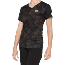 100% Koszulka damska 100% AIRMATIC Women's Jersey krótki rękaw black floral roz. S (NEW 2021)