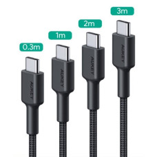 Aukey CB-CD37 USB cable 0.3m/1m/2m/3m USB 3.2 Gen 1 (3.1 Gen 1) USB-C USB-C Black 4 pcs.