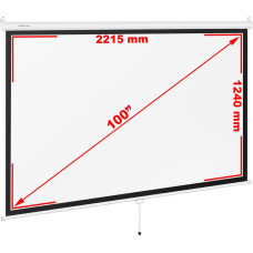 Fromm&Amp;Starck Pusautomātiskā projektora ekrāna sienas griesti matēti balti 100'' 229,5x145 cm 16:9