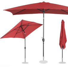 Uniprodo Taisnstūrveida terases lietussargs ar kloķi 200 x 300 cm, bordo