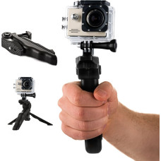 Hurtel Stiprinājums ar mini statīvu GoPro SJCAM darbības kamerai melnā krāsā