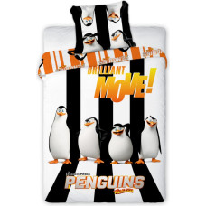 Kokvilnas gultas veļa 160x200 Penguins of Madagascar 8997