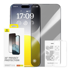 Baseus Diamond Privacy Protection Tempered Glass Aizsargstikls Priekš Apple iPhone 15 Pro