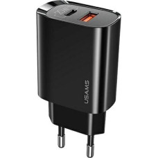 USAMS Ład. siec. 1xUSB-C+1xUSB T35 20W (only head) PD3.0 +QC3.0 Fast Charging czarny|black CC121TC02 (US-CC121)