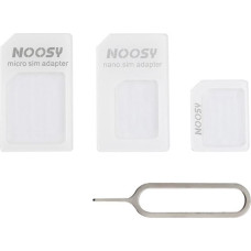 Hurtel Noosy nano micro SIM karšu adapteru komplekts + baltā atslēga