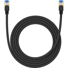 Baseus Ātrais LAN RJ45 cat.7 10Gbps tīkla kabelis, pīts, 2m, melns