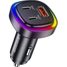 Car charger USB, 2x USB-C Remax RCC330, 66W (black)