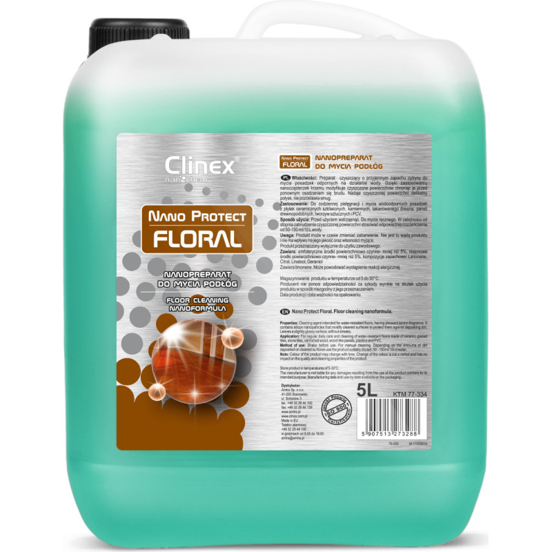 Clinex Nanopreparation Nano Protect Floral 5L grīdu tīrīšanas šķidrums