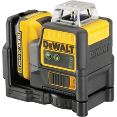 Dewalt-Maszyny ar akumulatoru darbināms, pašizlīdzinošs 360° šķērslīniju lāzers ar zaļu staru kūli līdz 30 m, 10,8 V Li-Ion 2,0 Ah DeWalt [DCE0811D1G-QW]